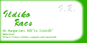 ildiko racs business card